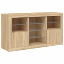 skænk med LED-lys 123x37x67 cm sonoma-eg