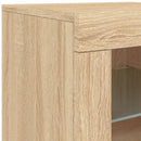skænk med LED-lys 123x37x67 cm sonoma-eg