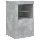 skænk med LED-lys 123x37x67 cm betongrå