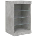 skænk med LED-lys 123x37x67 cm betongrå