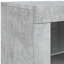 skænk med LED-lys 123x37x67 cm betongrå