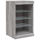 skænk med LED-lys 123x37x67 cm grå sonoma-eg