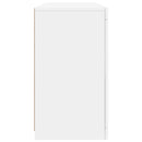 skænk med LED-lys 142,5x37x67 cm hvid