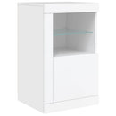 skænk med LED-lys 142,5x37x67 cm hvid