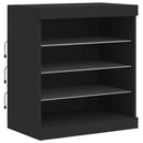 skænk med LED-lys 142,5x37x67 cm sort