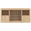 skænk med LED-lys 142,5x37x67 cm sonoma-eg