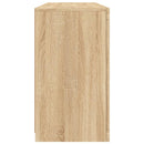skænk med LED-lys 142,5x37x67 cm sonoma-eg