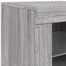 skænk med LED-lys 142,5x37x67 cm grå sonoma-eg