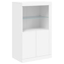 skænk med LED-lys 162x37x100 cm hvid