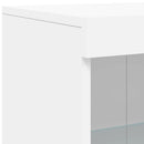 skænk med LED-lys 162x37x100 cm hvid