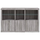 skænk med LED-lys 162x37x100 cm grå sonoma-eg