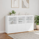 skænk med LED-lys 181,5x37x100 cm hvid