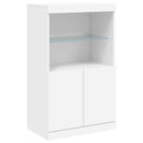 skænk med LED-lys 181,5x37x100 cm hvid