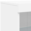 skænk med LED-lys 181,5x37x100 cm hvid