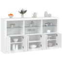 skænk med LED-lys 181,5x37x100 cm hvid