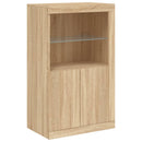 skænk med LED-lys 181,5x37x100 cm sonoma-eg
