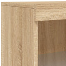 skænk med LED-lys 181,5x37x100 cm sonoma-eg