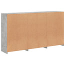 skænk med LED-lys 181,5x37x100 cm betongrå