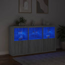 skænk med LED-lys 181,5x37x100 cm grå sonoma-eg