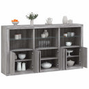 skænk med LED-lys 181,5x37x100 cm grå sonoma-eg