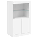 skænk med LED-lys 162x37x100 cm hvid
