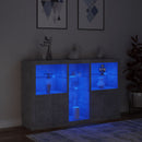 skænk med LED-lys 162x37x100 cm betongrå