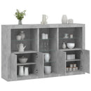 skænk med LED-lys 162x37x100 cm betongrå