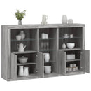 skænk med LED-lys 162x37x100 cm grå sonoma-eg