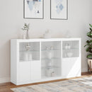 skænk med LED-lys 181,5x37x100 cm hvid
