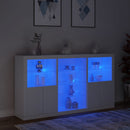 skænk med LED-lys 181,5x37x100 cm hvid