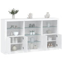 skænk med LED-lys 181,5x37x100 cm hvid