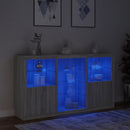 skænk med LED-lys 181,5x37x100 cm grå sonoma-eg