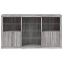 skænk med LED-lys 181,5x37x100 cm grå sonoma-eg