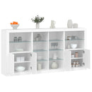 skænk med LED-lys 202x37x100 cm hvid