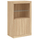 skænk med LED-lys 202x37x100 cm sonoma-eg