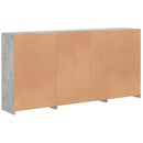 skænk med LED-lys 202x37x100 cm betongrå