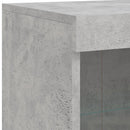skænk med LED-lys 202x37x100 cm betongrå