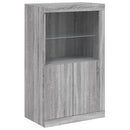 skænk med LED-lys 202x37x100 cm grå sonoma-eg