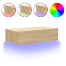 tv-bord med LED-lys 60x35x15,5 cm sonoma-eg