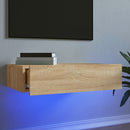 tv-bord med LED-lys 60x35x15,5 cm sonoma-eg