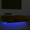 tv-bord med LED-lys 60x35x15,5 cm røget egetræsfarve