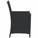 bistrosæt til haven 3 dele med hynder polyrattan sort