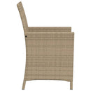 bistrosæt til haven 3 dele med hynder polyrattan beige