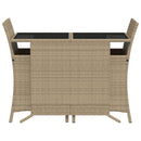 bistrosæt til haven 3 dele med hynder polyrattan blandet beige