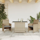 bistrosæt til haven 3 dele med hynder polyrattan blandet beige