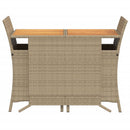 bistrosæt til haven 3 dele med hynder polyrattan beige