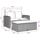 2-personers havesofa med hynder polyrattan sort