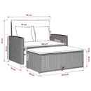 2-personers havesofa med hynder polyrattan brun
