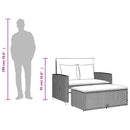 2-personers havesofa med hynder polyrattan grå