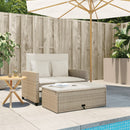 2-personers havesofa med hynder polyrattan beige